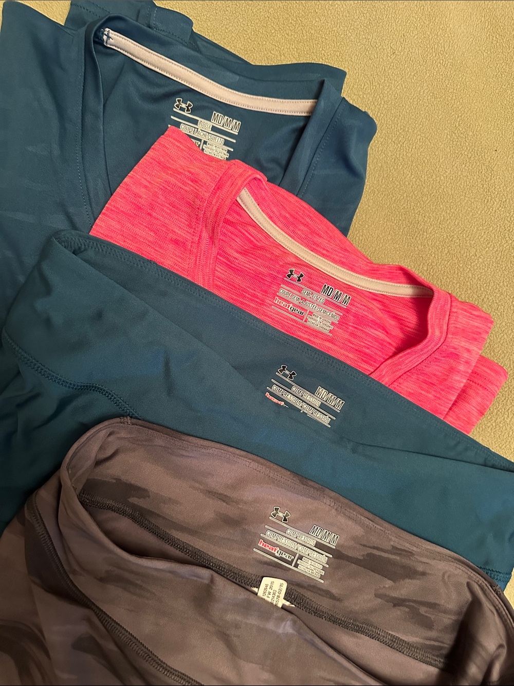 Under Armour Women's Active Tops - Teal Blue, Hot Pink, Charcoal